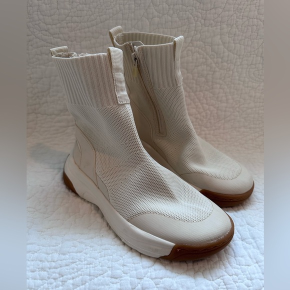 ZARA Girls White Knit Sock High Top Chunky Trainer/Sneaker (Size 34/ US 3.5) Sho - Picture 1 of 14